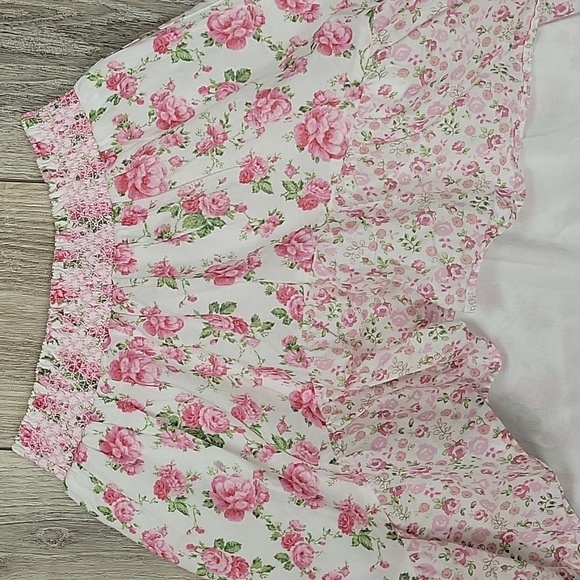 LoveShackFancy x American Girl Size Small 7/8 Pink & White Floral Flutter Skirt - Picture 3 of 6